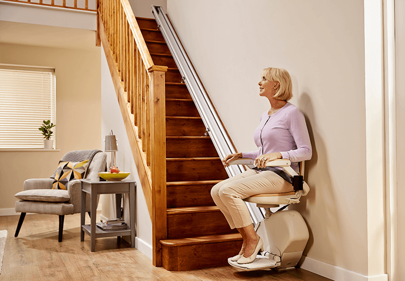 stairlift being used