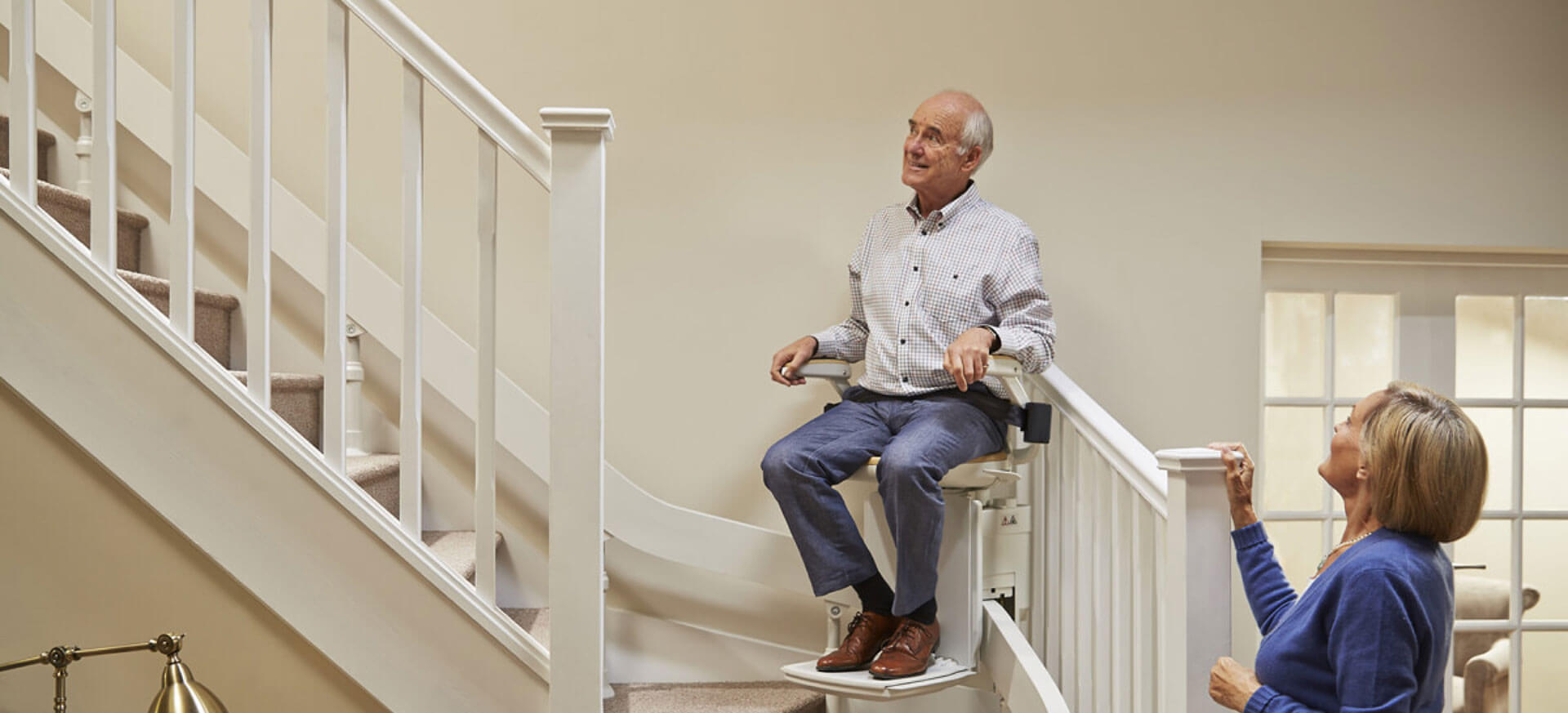 Man using a Acorn Stairlift